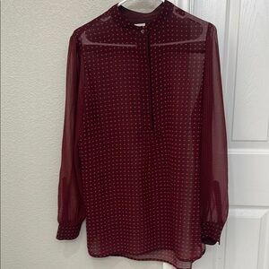 Anne Klein Red Polka Dot Blouse